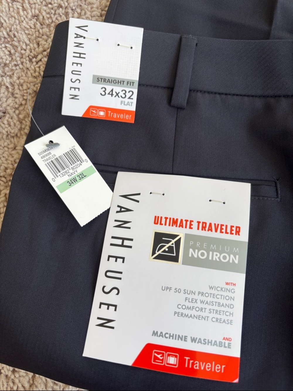 Men’s straight fit Van Heusen pants 34 x 32 - Picture 3 of 3